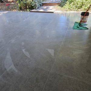 רצפה נקייה עם מגב ודלי צבעוני