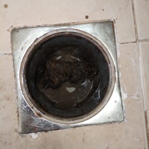 פתח ניקוז עם סתימה ולכלוך