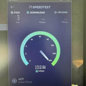 צילום מסך של בדיקת מהירות אינטרנט