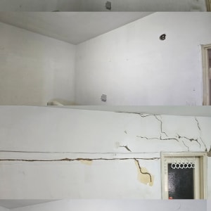 קירות עם סדקים ותיקונים לאחר שיפוץ