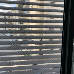 רשת מתכת על חלון למניעת כניסת יונים