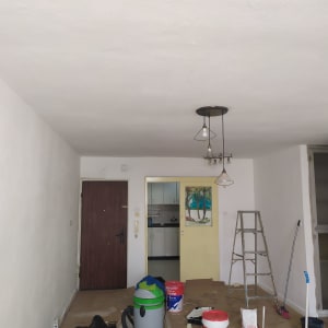 חומרי ניקוי, שואב אבק, סולם, דלי ומגב בחדר