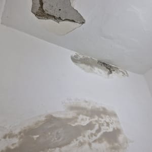 קיר עם טיח מתקלף ונזקי רטיבות