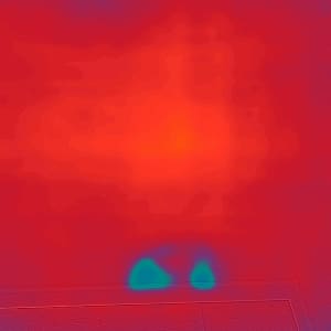 תמונה תרמית של קיר עם אזור קר