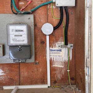 לוח חשמל עם חוטים ומונה חשמל