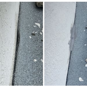 תיקון קיר עם חומר איטום על גג