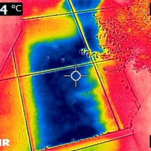 תמונה תרמית של אזור עם דליפת מים