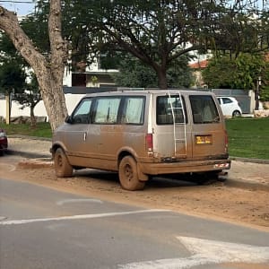 רכב מלוכלך חונה ליד עץ ברחוב