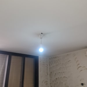 נורה דולקת בתקרה עם בית מנורה