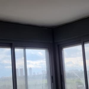 סולם עץ ליד חלון במהלך שיפוץ