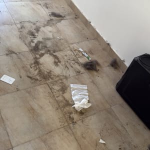 רצפה מלוכלכת עם לכלוך ופסולת