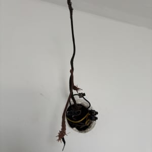 חוטי חשמל חשופים בקיר לבן