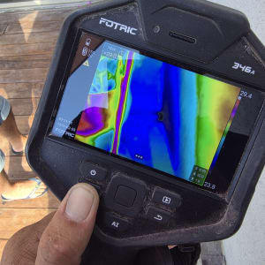 תמונה של מצלמה תרמית מציגה תוצאות בדיקה