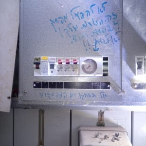 לוח חשמל עם מפסקים ומונה חשמל