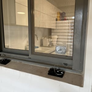 מלכודת עכברים על אדן חלון ליד מטבח