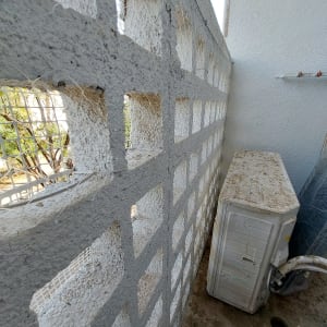 רשת על קיר למניעת כניסת יונים