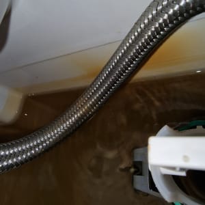 צינור מתכת גמיש בתוך מיכל מים