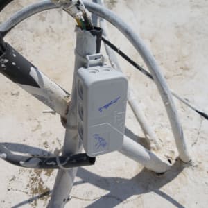 קופסת חיבורים חשמלית עם כבלים על גג