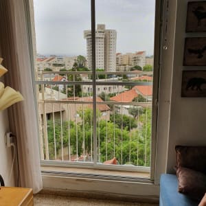 חלון אלומיניום עם מסגרת ומעקה חיצוני