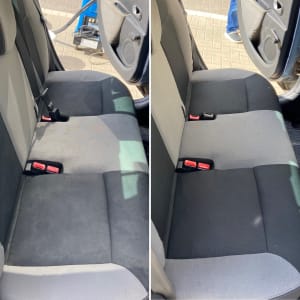 מושב רכב לפני ואחרי ניקוי עם שואב אבק