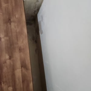 קיר עם סימני רטיבות והתקלפות צבע