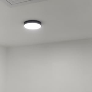 תאורה עגולה מותקנת בתקרה לבנה