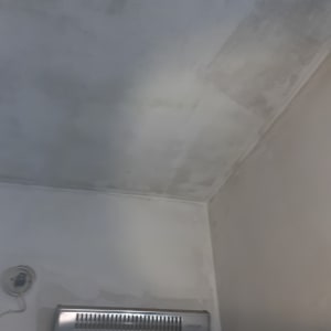 תקרה וקיר צבועים בגוון אפור בהיר