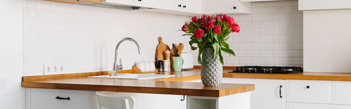 מטבח בצורת ח עם דלפק