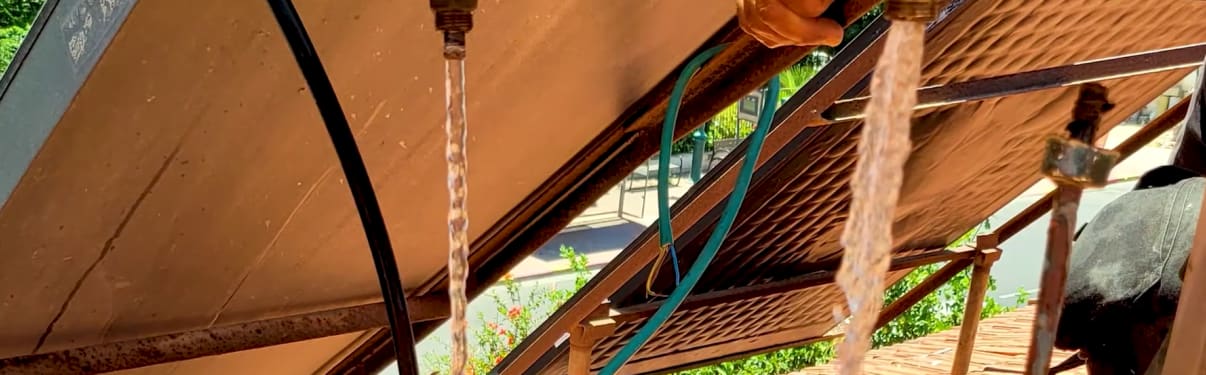 דוד שמש נוזל מלמטה