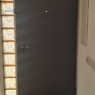 דלת עם ציפוי זכוכית דקורטיבי בצדדים