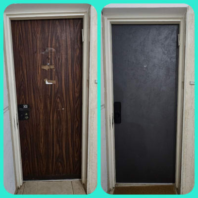 שתי דלתות לפני ואחרי ציפוי מחדש