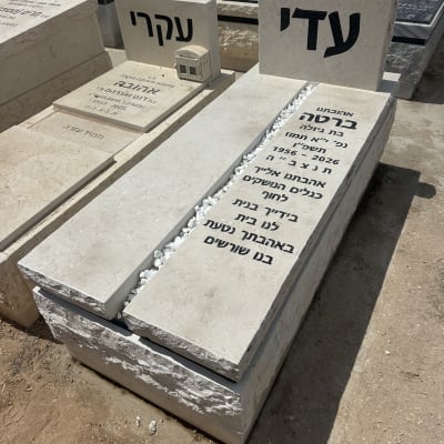 מצבות בבית קברות עם כיתוב בעברית
