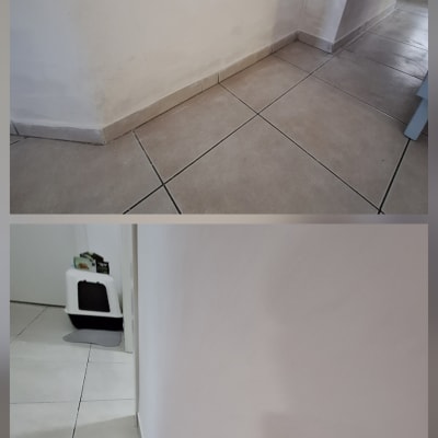 קירות צבועים ורצפת אריחים