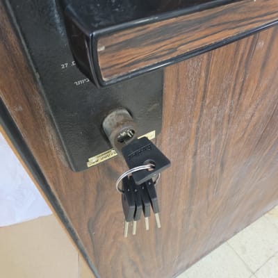 מנגנון מנעול דלת עם צילינדר וצרור מפתחות מוכנס