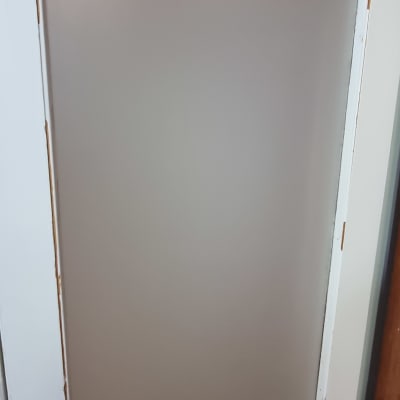 Frosted glass door with metal handle