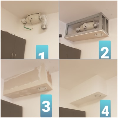 תהליך בניית תקרה מגבס עם צביעה