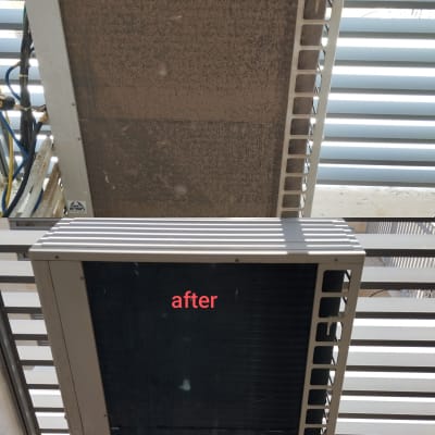 יחידת מיזוג אוויר לפני ואחרי ניקוי