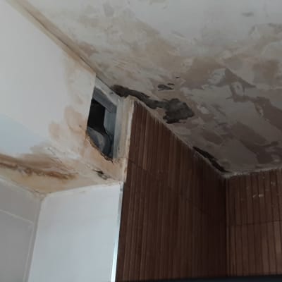 תקרה עם סימני רטיבות ועובש