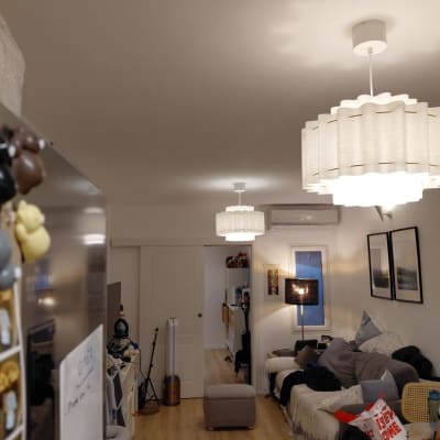 מנורות תקרה בסלון עם ריהוט מודרני