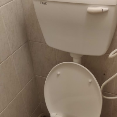 אסלה עם מיכל הדחה ולחצן פלסטיק