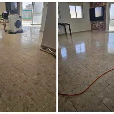 פוליש לרצפה, לפני ואחרי