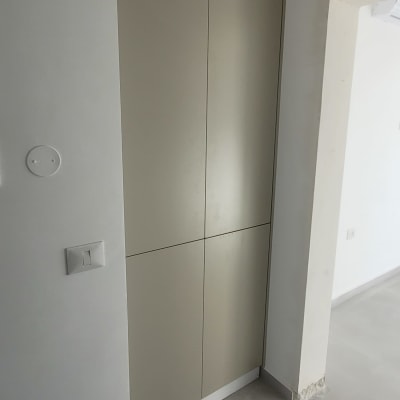 ארון קיר מובנה עם דלתות חלקות