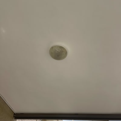 תקרה צבועה עם מנורה במרכז