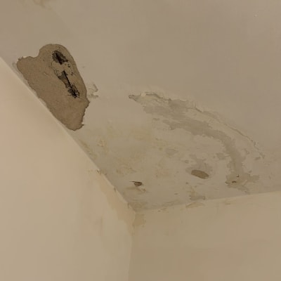 תקרה עם סימני רטיבות ונזק
