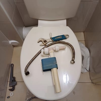 כלים וחלקים לתיקון אסלה על מושב אסלה