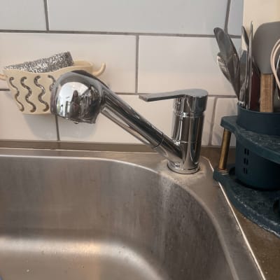 ברז מטבח נירוסטה עם כיור כלים