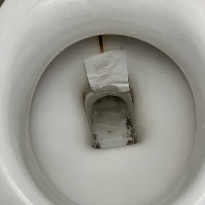 אסלה עם נייר טואלט ומעט לכלוך