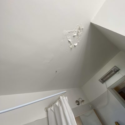 תקרה עם קילופי צבע ורטיבות