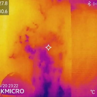 תמונה תרמית של אזור עם חום גבוה ונמוך