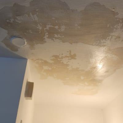 תקרה עם קילופי צבע ונזקי רטיבות